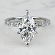 2.00 CT Marquise Cut Lab Grown Diamond Pave Engagement Ring Mapple Gems